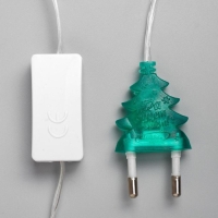 Гирлянда &laquo;Нить&raquo; 5 м с насадками &laquo;Звезда в крапинку&raquo;, IP20, прозрачная нить, 20 LED, свечение мульти (RG/RB), мигание, 220 В