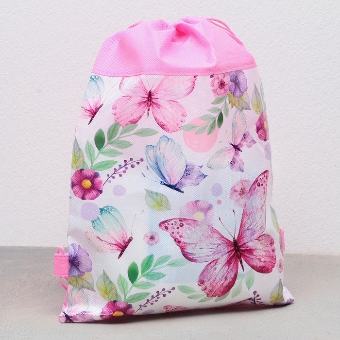 Мешок для обуви &laquo;Бабочки&raquo; полиэстер, размер 30 х 40 см