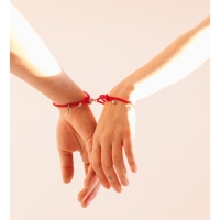 Браслеты &laquo;Неразлучники&raquo; на магнитах, замок с ключиком, цвет красный, 7 см