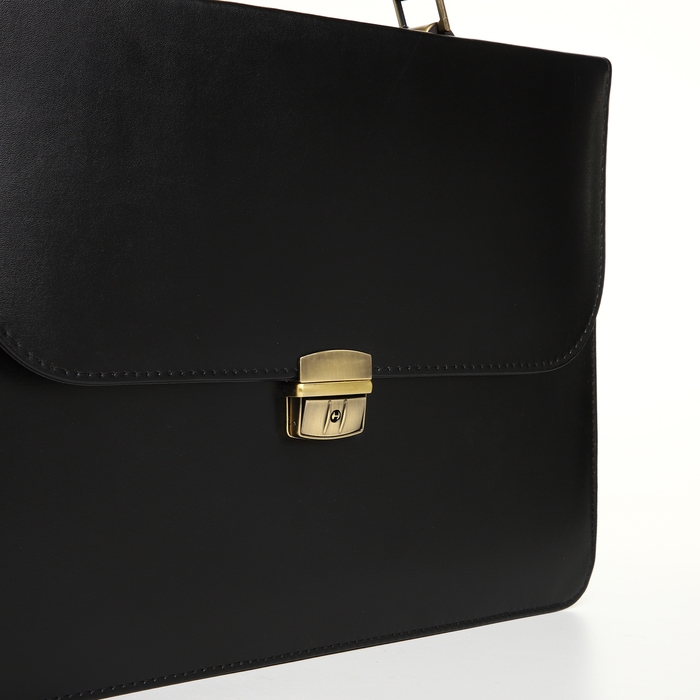 Сумка мужская деловая на клапане, цвет чёрный