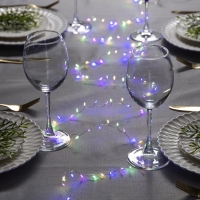 Гирлянда «Мишура» 2 м роса, IP20, серебристая нить, 100 LED, свечение мульти, USB Гирлянда «Мишура» 2 м роса, IP20, серебристая нить, 100 LED, свечение мульти, USB