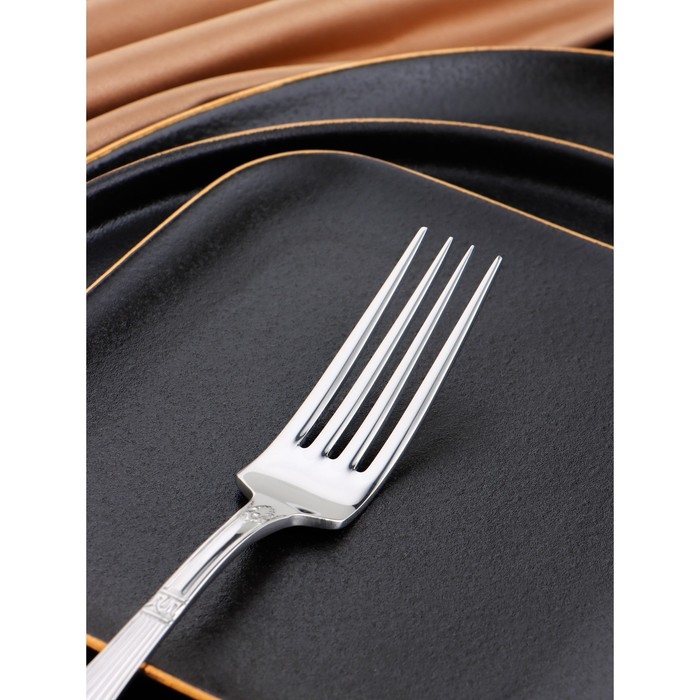 Вилка столовая &laquo;Беркли&raquo;, h=20,6 см, толщина 3 мм, цвет серебряный