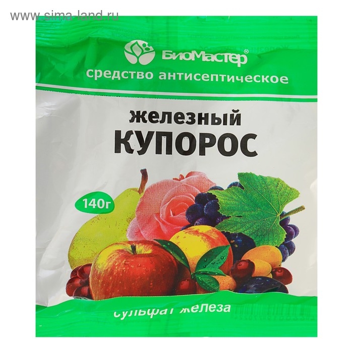 Средство антисептическое от плесени и гнилей Железный купорос Средство антисептическое от плесени и гнилей Железный купорос "БиоМастер", 140 г