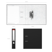 Папка-регистратор А4, 50 мм, ErichKrause "Бизнес", собранный, черный, пластиковый карман, металлический кант, картон 2 мм, вместимость 350 листов Папка-регистратор А4, 50 мм, ErichKrause "Бизнес", собранный, черный, пластиковый карман, металлический кант, картон 2 мм, вместимость 350 листов