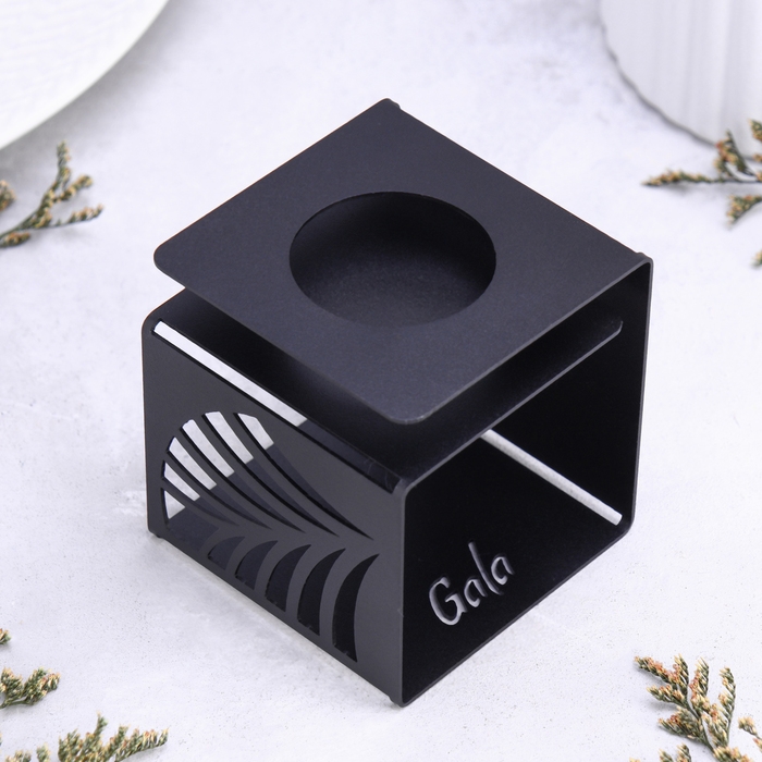 Подсвечник малый Подсвечник малый "Пальмовый лист" 7х7х7 см, чёрный