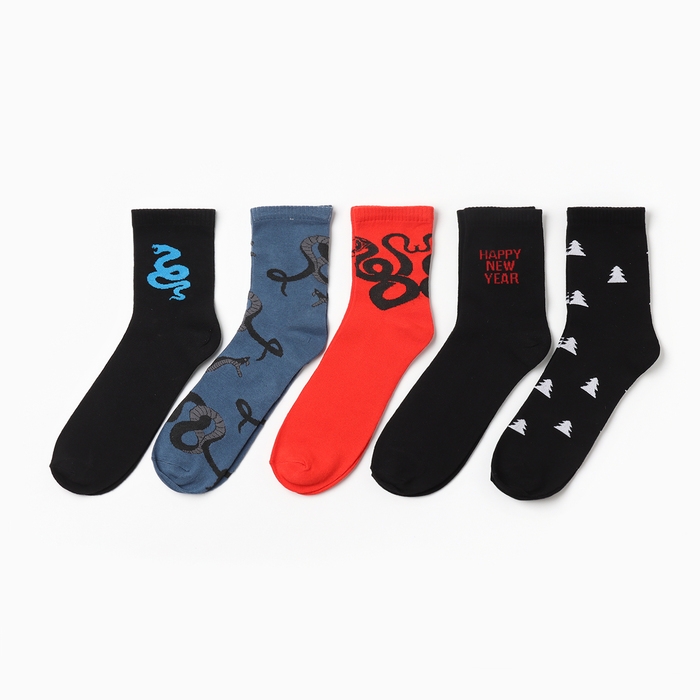 Набор мужских носков KAFTAN New year, р. 41-44 (27-29 см), 5 пар Набор мужских носков KAFTAN New year, р. 41-44 (27-29 см), 5 пар