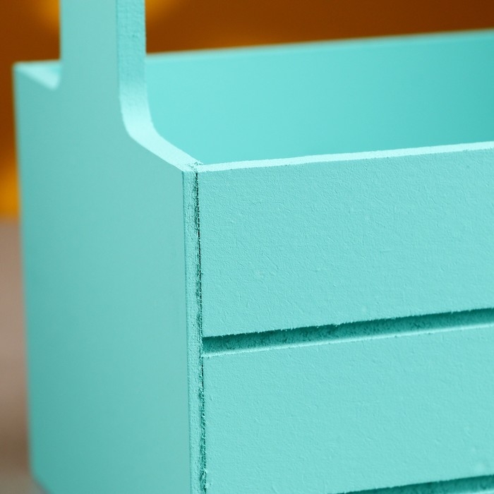 Кашпо деревянное 25.5&times;15&times;30 см "Аром", ручка канат, Тиффани