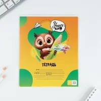 Тетрадь 12 листов в частую косую линейку, А5, на скрепке, блок №1 &laquo;Учись на 5+&raquo; МИКС