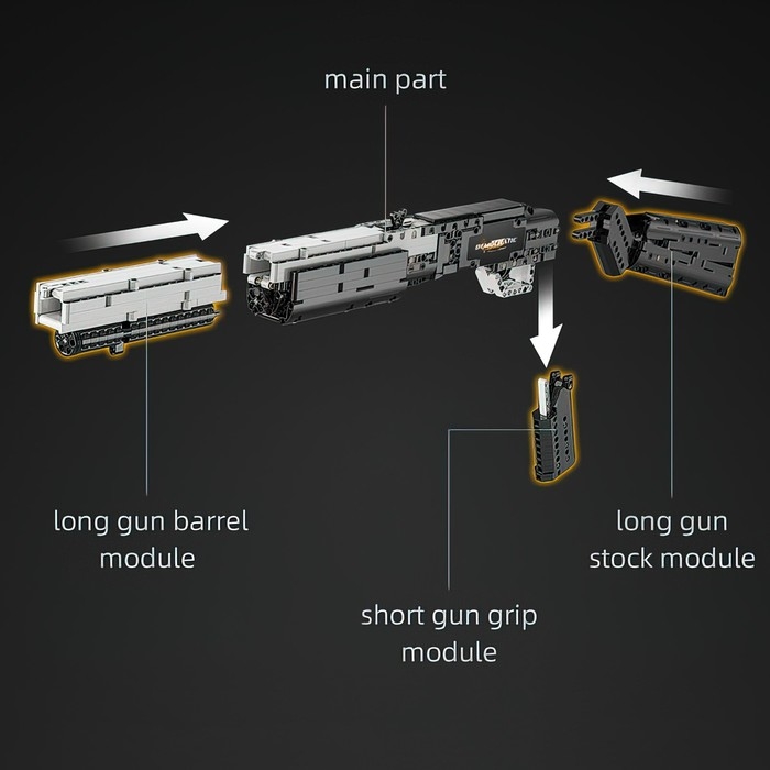 Конструктор &laquo;Техно. Дробовик&raquo;, 2 варианта сборки, 880 деталей