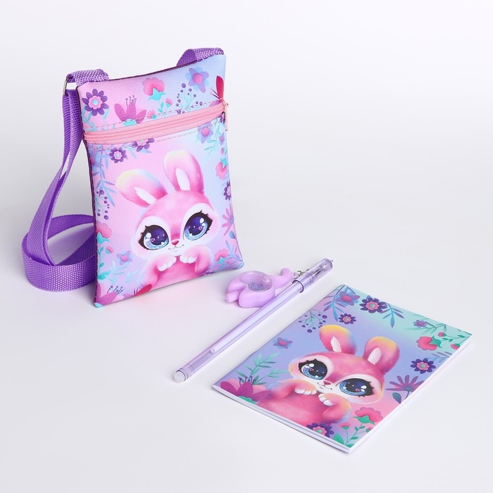 Подарочный набор для девочки &laquo;Прекрасный зайчик&raquo;, сумка, ручка, блокнот