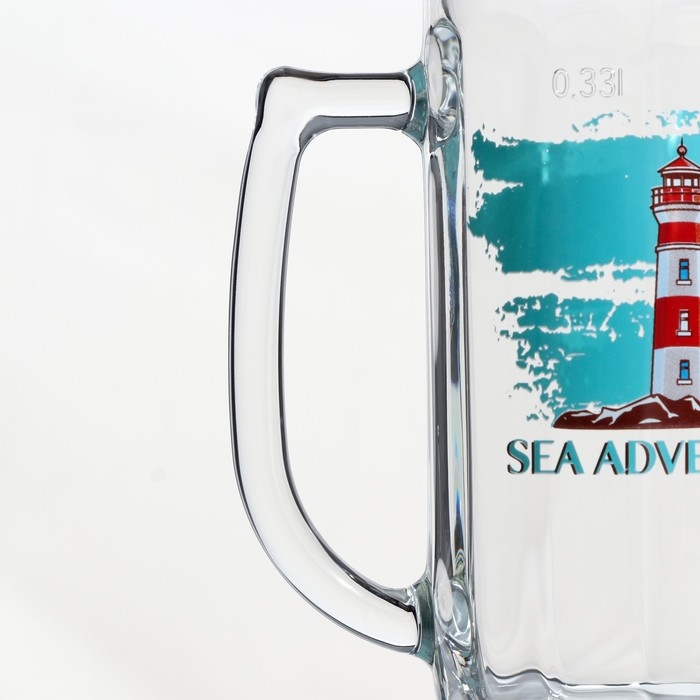 Кружка стеклянная для пива &laquo;Гамбург. Морское приключение&raquo;, 330 мл