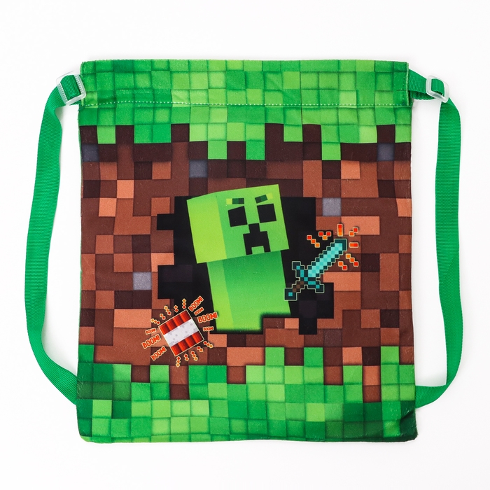 Сумка детская «Майнкрафт», 35 × 30 см, цвет зелёный Сумка детская «Майнкрафт», 35 × 30 см, цвет зелёный