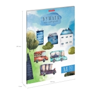 Бумага для акварели А4, 10 листов, блок 180 г/м², ErichKrause "Черничный бульвар", 100% белизна, в картонной папке Бумага для акварели А4, 10 листов, блок 180 г/м², ErichKrause "Черничный бульвар", 100% белизна, в картонной папке