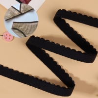 Резинка становая, с ажурным краем, 10 мм, 10 &plusmn; 0,5 м, цвет чёрный