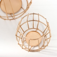 Подсвечник металл "Лофт. Каркас" золото набор 2 шт 10х10х10 15х16,5х16,5 см