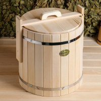 Кадка-бочка для засолки из липы, 25 л, нержавеющий обруч, с крышкой, "Добропаровъ" Кадка-бочка для засолки из липы, 25 л, нержавеющий обруч, с крышкой, "Добропаровъ"