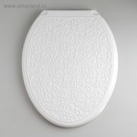 Сиденье для унитаза с крышкой Росспласт &laquo;Декор&raquo;, 44,5&times;37 см, цвет белый