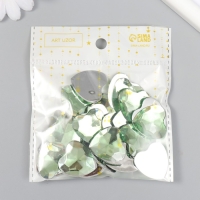 Декор для творчества пластик "Стразы сердце. Светло-зелёный" набор 30 шт 2,5х2,5 см