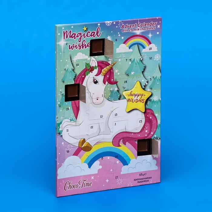 Новый год. Адвент-календарь ChokoTime " Волшебные пожелания единорога", 65 г