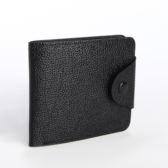 Кошелёк женский на кнопке, цвет чёрный Кошелёк женский на кнопке, цвет чёрный