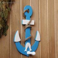 Вешалка "Якорь с рыбкой" голубой 28х20х6см Вешалка "Якорь с рыбкой" голубой 28х20х6см