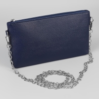 Цепочка для сумки, с карабинами, железная, 9 &times; 14 мм, 120 см, цвет серебряный