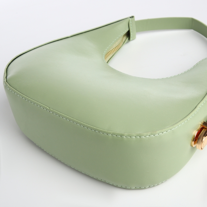 Сумка женская багет на молнии, цвет зелёный