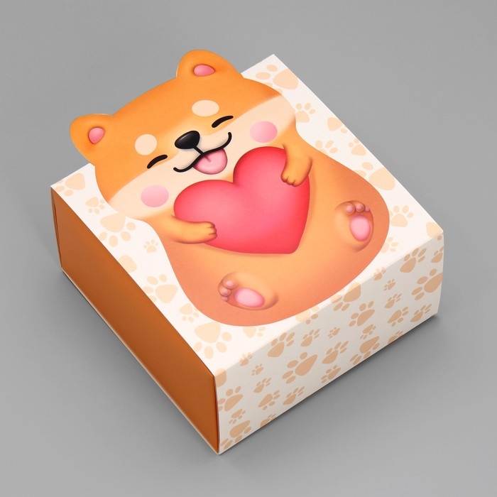 Коробка подарочная складная, упаковка, &laquo;Забавный корги&raquo;, 15 х 15 х 8 см