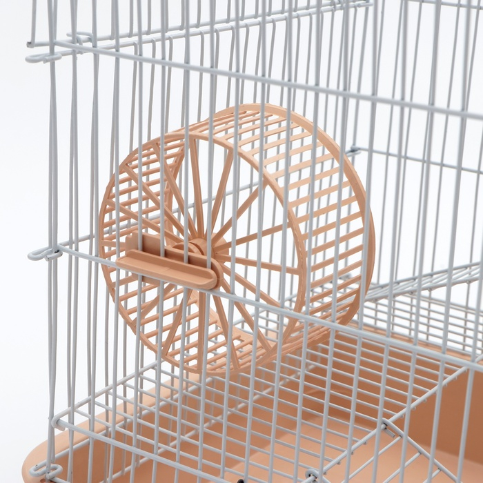 Клетка для грызунов Клетка для грызунов "Пижон" №3, с 2-я этажами, укомплектованная, 33 х 24 х 28 см, бежевая