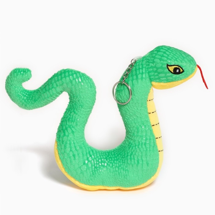 Мягкая игрушка &laquo;Змейка&raquo; на брелоке, 16 см, цвет зелёный