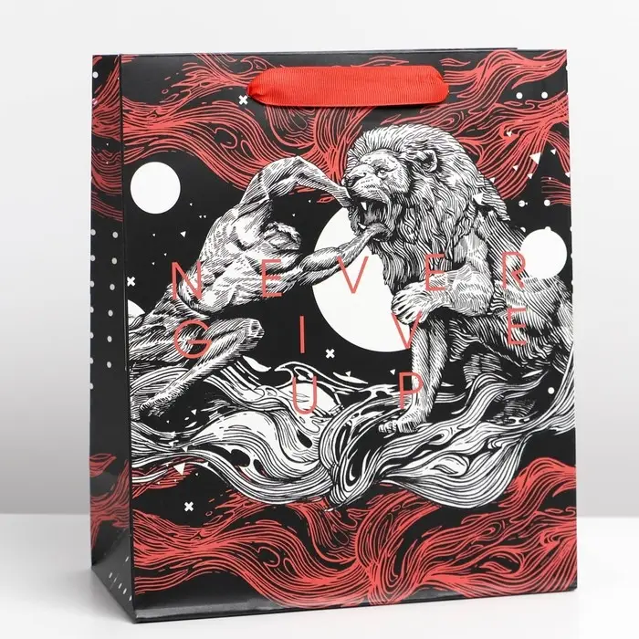 Пакет подарочный ламинированный, упаковка, &laquo;Геркулес&raquo;, ML 23 х 27 х 11.5 см