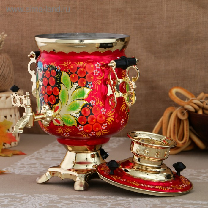 Самовар &laquo;Рябина&raquo;, банка, 3 л, электрический