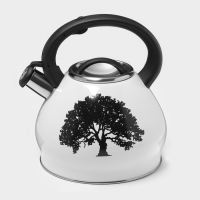 Чайник со свистком из нержавеющей стали Доляна Magic forest, 3 л, с индикатором нагрева, индукция Чайник со свистком из нержавеющей стали Доляна Magic forest, 3 л, с индикатором нагрева, индукция