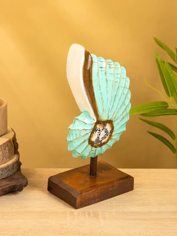 Набор сувенирный "Раковины" дерево (h - 35.30 и 25 см), цв. бирюзовый