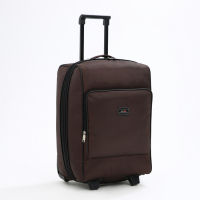 Чемодан малый 52 л (S), &laquo;Фабрика КАРТЕКС&raquo;, отдел на молнии, с расширением, наружный карман, 2 колеса, цвет коричневый