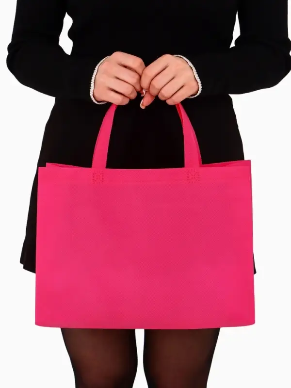 Пакет с петлевой ручкой, сумка - шопер &laquo;Эко&raquo;, 35&times;31&times;8 см, фуксия