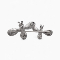 Брошь &laquo;Пчёлки&raquo;, цветная в серебре