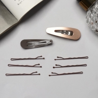 Невидимка для волос «Адель» (набор 10 шт) 5 см, бронза Невидимка для волос «Адель» (набор 10 шт) 5 см, бронза