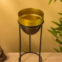 Кашпо на подставке "Золотое руно" железо 15,5х15,5х35,5 см