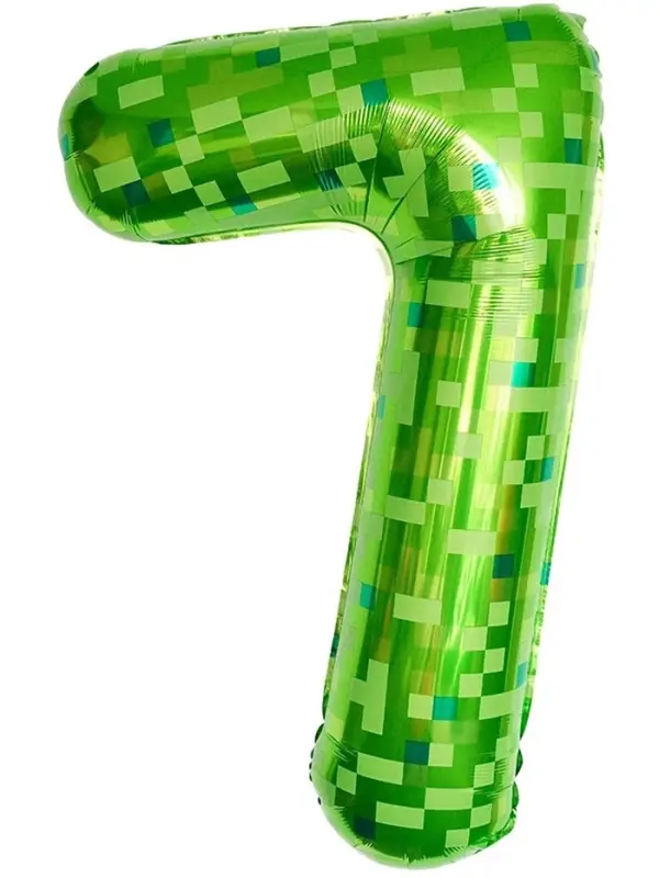 Воздушный шар фольгированный 40" цифра "7" пиксели, в ин.уп.