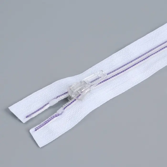 Молния &laquo;Спираль&raquo;, №5, разъёмная, замок автомат, 70 см, белая, сиреневая