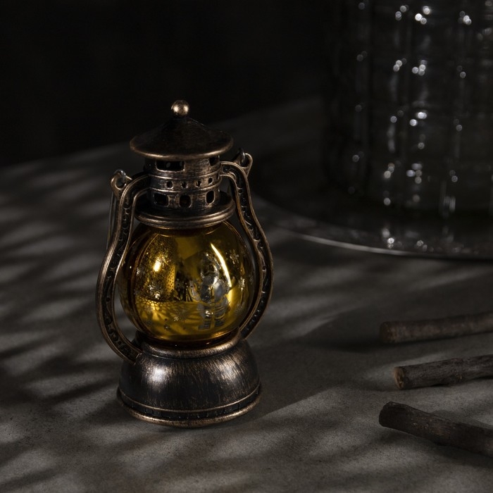 Светодиодная фигура &laquo;Фонарь с Дедом Морозом&raquo; 8 &times; 12 &times; 6 см, пластик, батарейки AG13х3 (в комплекте), свечение тёплое белое