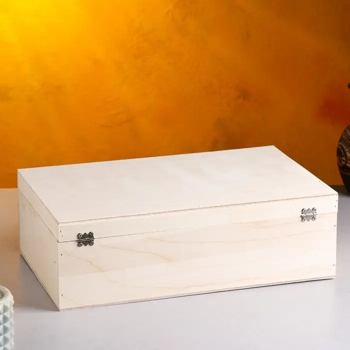 Подарочный ящик 34&times;21.5&times;10.5 см деревянный, с закрывающейся крышкой, без покраски