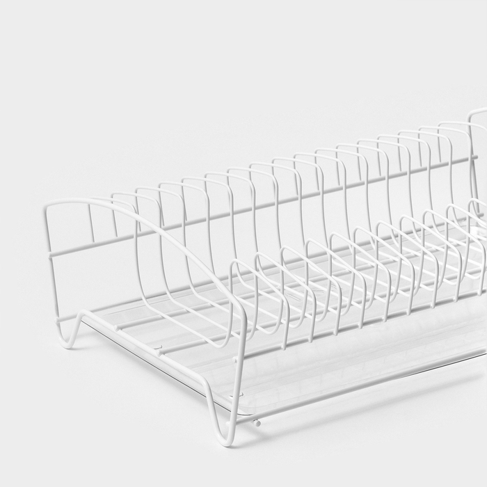 Сушилка для посуды с поддоном, 39&times;25&times;12 см, цвет белый