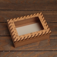 Коробка складная, крышка-дно, с окном "Подарок от Деда Мороза" 21 х 15 х 7 см