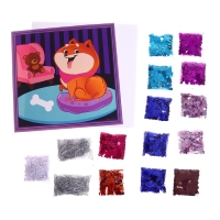 Аппликация пайетками для детей &laquo;Весёлый пёс&raquo;, набор для творчества