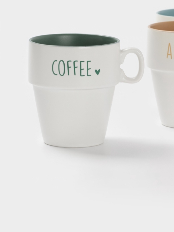 Набор кружек Доляна "Кофейная карта " 4 шт на подставке, 11х8,5х10 см, цвет белый