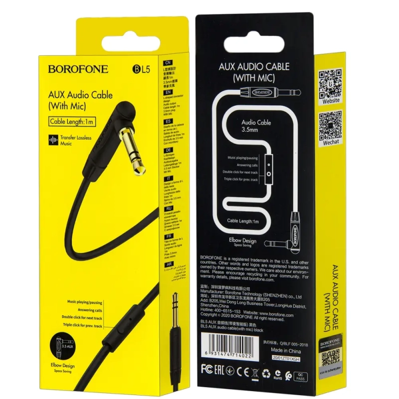 * Кабель AUX BL5 1M Borofone черный