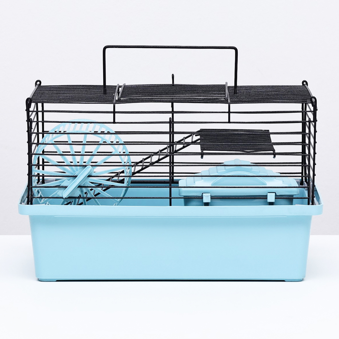 Клетка-мини для грызунов Клетка-мини для грызунов "Пижон" №2, укомплектованная, 27 х 15 х 16 см, бирюзовая