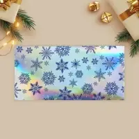 Конверт для денег &laquo;Снежинки&raquo;, голография, 16,5 х 8 см